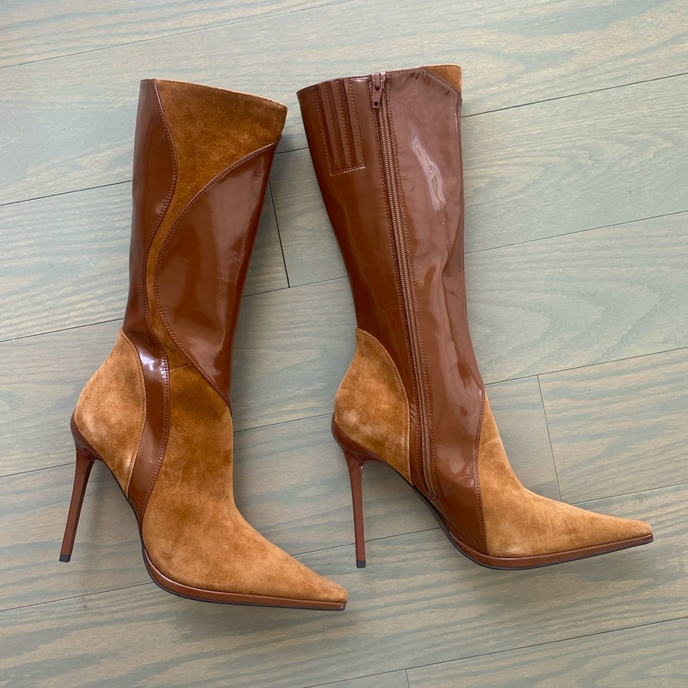 Scylla Boot in Brown Suede Combo - Picture 2 of 4